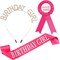 Birthday Girl Set - Rose Red - Sash, Crown, and Award Ribbon for Girls' Birthday Party Decorations